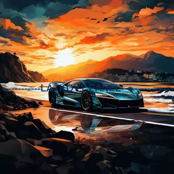 Látkový panel - Auto - AM-36 Velikost: 30x30cm, Materiál: Úplet