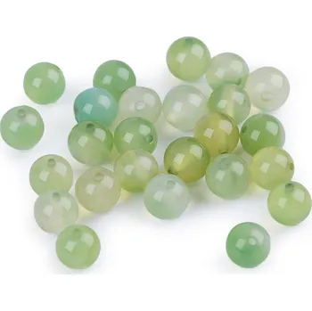 Korálek Chalcedon zelený dobarvený, minerální korálky Ø8 mm Varianta: chalcedon zelená, Balení: 12 ks