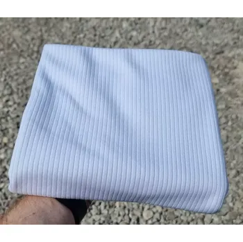 Žebrovaný úplet, Bílý 100% bavlna (E)