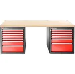 Facom JLS3-2MW13DL Pacovní stůl s dřevěnou pracovní deskou, nízká verze, 13 zásuvek