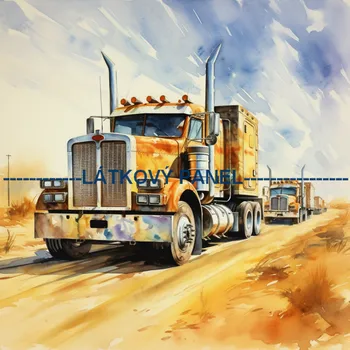 Látkový panel - Auto - AM-73 Velikost: 25x25cm, Materiál: Teplákovina nepočesaná