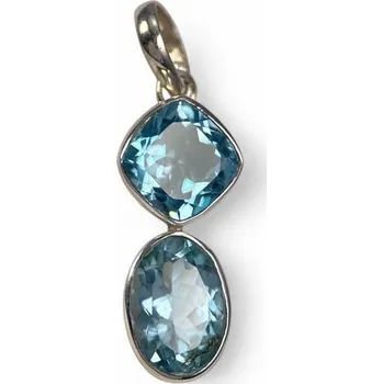 Přívěsek KRYPTONITE, luxusní stříbrný přívěsek, modrý topaz, Ag 925/1000