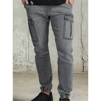 Pánské kalhoty Sinsay - Kalhoty jogger cargo - šedá - 448FB-09J - 448FB-09J-38