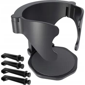 Držák do auta Multifunkční držák nápojů do auta na ventilaci černý nastavitelný