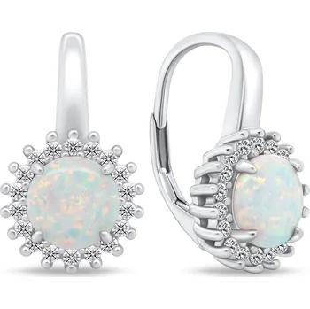 Náušnice Brilio Silver Elegantní stříbrné náušnice se zirkony a opály EA931W + 2 měsíce na vrácení zboží