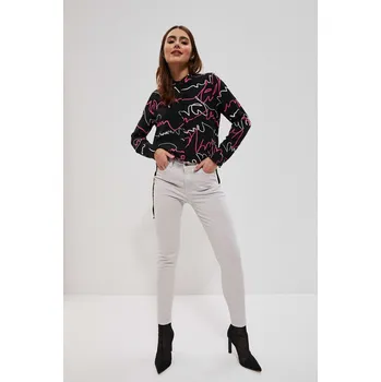 Dámské kalhoty Hladké kalhoty - šedé Moodo černá | bílá | šedá | krémová | růžová | vícebarevná 1916089