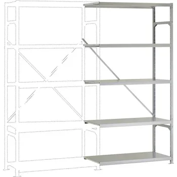 Manuflex RB1130 přístavný modul regálu oddělení , (š x v x h) 970 x 2000 x 300 mm, ocel, kovová podlaha, pozinkovaná