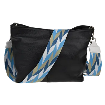 Kabelka NovaKabelka.cz Kožená italská crossbody kabelka Batilda Nera s přídavným popruhem XIII