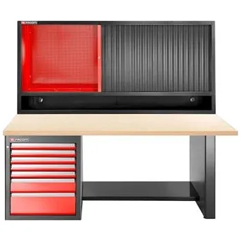 Dílenský stůl Facom JLS3-2MW7DSCL Pacovní stůl s dřevěnou pracovní deskou, nízká verze, 7 zásuvek, úložná skříňka