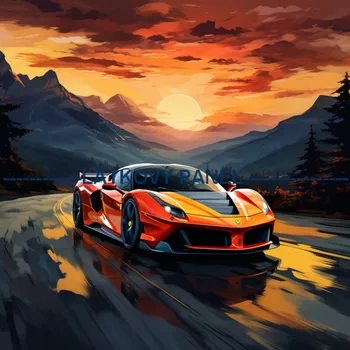 Látkový panel - Auto - AM-26 Velikost: 15x15cm, Materiál: Bavlna