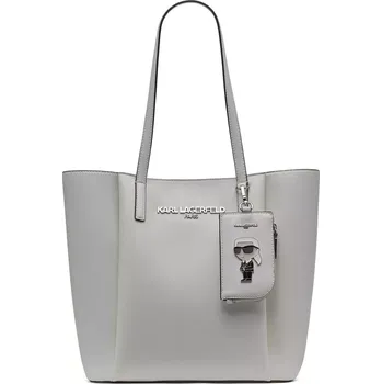 Kabelka Karl Lagerfeld dámská kožená kabelka LOUISE bílá
