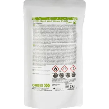 Orbis Dental ORBI-Sept Wet Wipes vlhčené ubrousky PLUS Standard S 13x20cm 100 ks vlhčené ubrousky s alkoholem