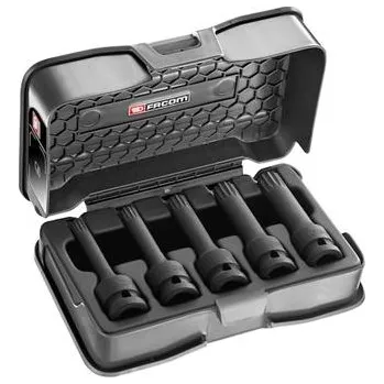 Bit Facom NSVL.J5APB Sada dlouhých 1/2" nástrčných hlavic XZN pro rázové utahováky (5 ks)