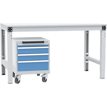 Manuflex SP1193.5012 Skříň zásuvek BASETEC mobilní, Nutzhohe 400 mm se 4 přihrádkami, ve světle modrá RAL 5012