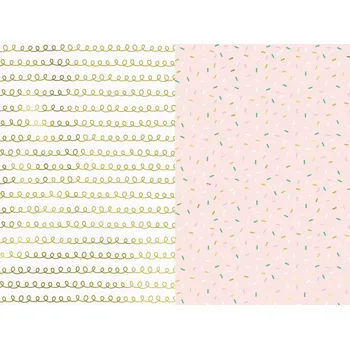 Balící papír růžový a bílý 70 x 200 cm - 2 ks