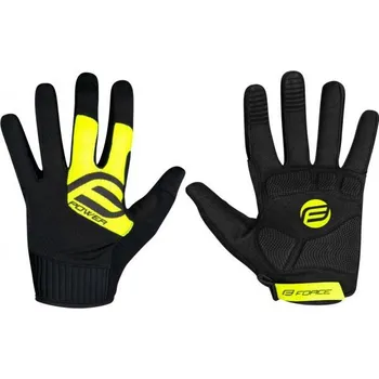 Cyklistické rukavice rukavice FORCE MTB POWER černo-fluo XL