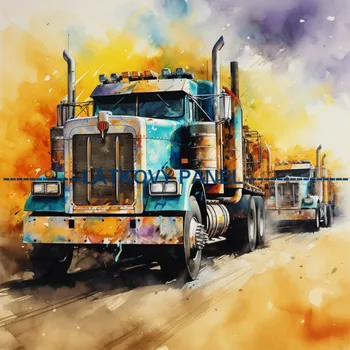 Látkový panel - Auto - AM-69 Velikost: 35x35cm, Materiál: Teplákovina nepočesaná