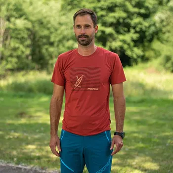 Pánská móda Pánské tričko PROGRESS Wabi Kanoe oranžové Velikost: XL