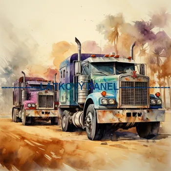 Látkový panel - Auto - AM-86 Velikost: 15x15cm, Materiál: Kočárkovina