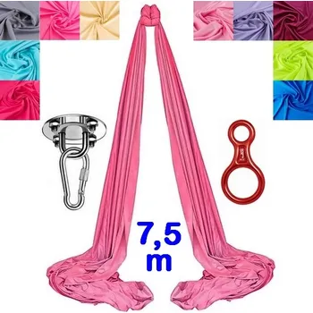 Akrobatická šála 7,5 m vč. osmy, karabiny a stropního háku, až 9 barev Světle tyrkysová