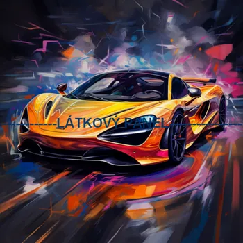 Látkový panel - Auto - AM-41 Velikost: 20x20cm, Materiál: Kočárkovina