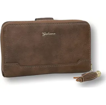 Peněženka Dámská peněženka Gabaara P4484 – hnědá barva, 9 slotů na karty, velký prostor na bankovky a dvoukomorový mincovník na zip