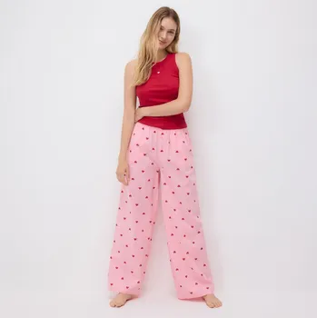 Dámské tričko Reserved - Top z výšivkou 2&nbsp;pack - svítivě růžová - 982EX-42X - 982EX-42X-L