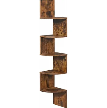 police DOCHTMANN, Nástěnná rohová police, hnědá 20x128x20cm