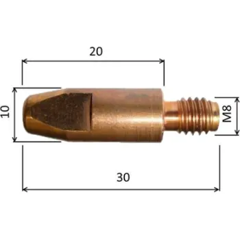 Stavební hořák Průvlak 1,4/M8/10 CuCrZr MB501D