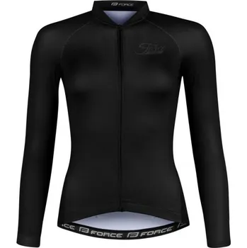 cyklistický dres dres FORCE PURE LADY dlouhý rukáv černý S