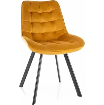 Jídelní židle Jídelní židle Albons Velvet, žlutá
