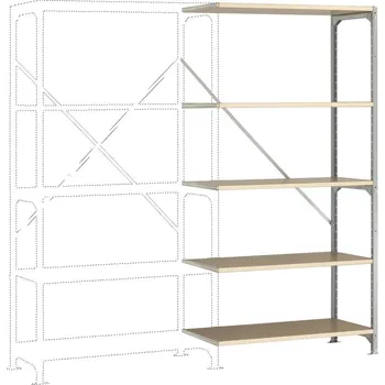 Dílenský stůl Manuflex RB2139 přístavný modul regálu oddělení , (š x v x h) 970 x 2000 x 300 mm, ocel, dřevěná podlaha, pozinkovaná