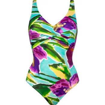 Dámské plavky Charmline - Summer aquarelle plavky jednodílné jemně vyztužené aqua-iris 42E 1160_659