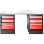 Facom JLS3-2MS13DH Pracovní stůl s nerezovou pracovní deskou, vyšší verze, 13 zásuvek