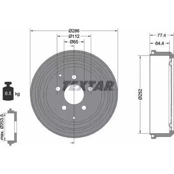 Brzdový buben TEXTAR Brzdový buben TXT 94048300