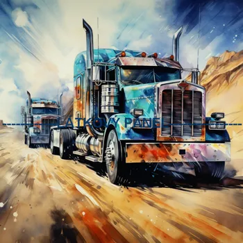 Látkový panel - Auto - AM-67 Velikost: 45x45cm, Materiál: Úplet