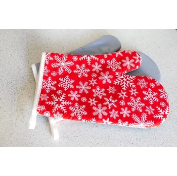 Chňapka Kuchyňské chňapky Vločky červené 2 ks