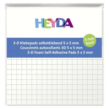Oboustraně lepicí vycpávka pro techniku 3-D efektů, rozměr 5x5mm, výška 3mm, 361ks.