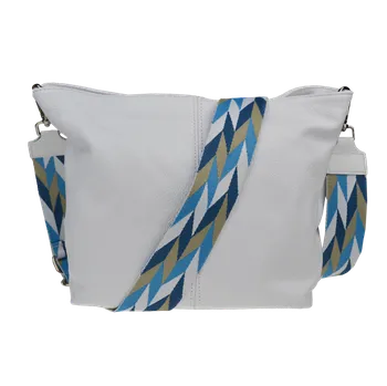 NovaKabelka.cz Kožená italská crossbody kabelka Prisca Bianca s přídavným popruhem VI