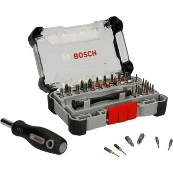 Bit BOSCH PRECISION sada šroubovacích bitů, S/PH/PZ/TH/Y/X/U/Triagle, 42 ks, s držákem