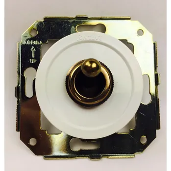 vypínač FONTINI by Font Barcelona Plastový vypínač Venezia bílý/antická bronzová páčka - výprodej Provedení: bílá, Mechanismy: vypínač č. 1 65 306 59