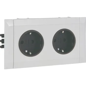Elektrická zásuvka Manuflex ZB0931 Dvojitá zásuvka s ochranným kontaktem předem sestavená pro propojené energie kanál, Šxhxv= 136 x 54 x 78