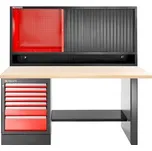 Facom JLS3-2MW7DSCH Pacovní stůl s dřevěnou pracovní deskou, vyšší verze, 7 zásuvek, úložná skříňka