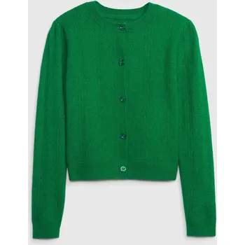 Dívčí svetr GAP Dívčí Dětský kardigan se vzorem GAP Zelená 160-164 (2431063)