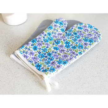 Chňapka Kuchyňské chňapky Květinky modré 2 ks