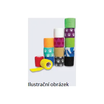 Samofixační obinadlo YellowBand 7,5cm x 4,5m, černé tlapky (12ks)