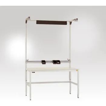 Dílenský stůl Manuflex LZ8323.7035 ESD Boxy nosič kolejnice 1500 (1496mm) pro alu-aufbau RAL7035 světle šedá leitlahig světle šedá