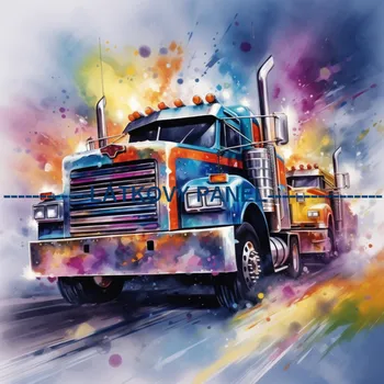 Látkový panel - Auto - AM-91 Velikost: 30x30cm, Materiál: Bavlna