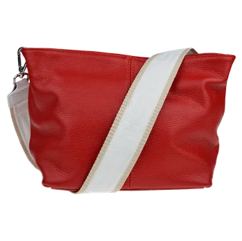 Kabelka NovaKabelka.cz Kožená italská crossbody kabelka Batilda Rosso s přídavným popruhem IX