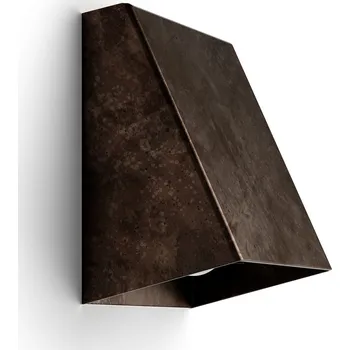 Nástěnné svítidlo Il Fanale Mask, hranaté nástěnné svítidlo z mosazi pro nepřímé osvětlení, LED 6W 3000K, délka 12,6cm, IP65